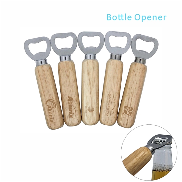 Wooden Handle Style Bottle Opener - Image 1
