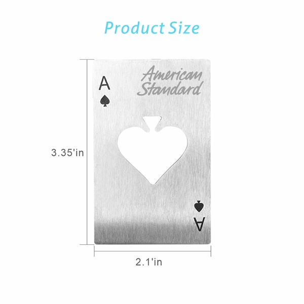 Poker Shaped Stainless Steel Playing Card Bottle Openers - Image 5