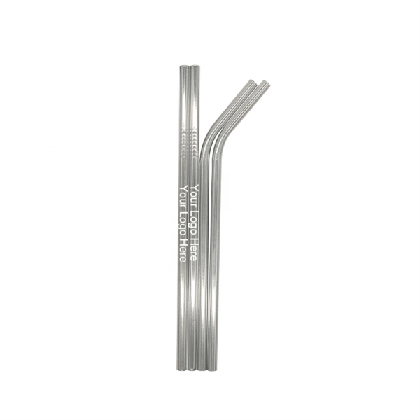 Silver Straight bent Stainless Steel Straw With Brush - Image 3
