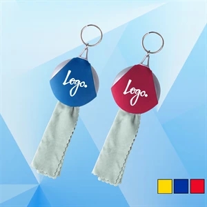 Silicone Key Chain with Microfiber Cleaning Cloth
