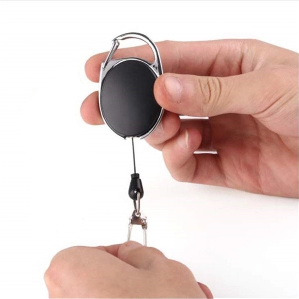 Oval shape retractable keychain - Image 1
