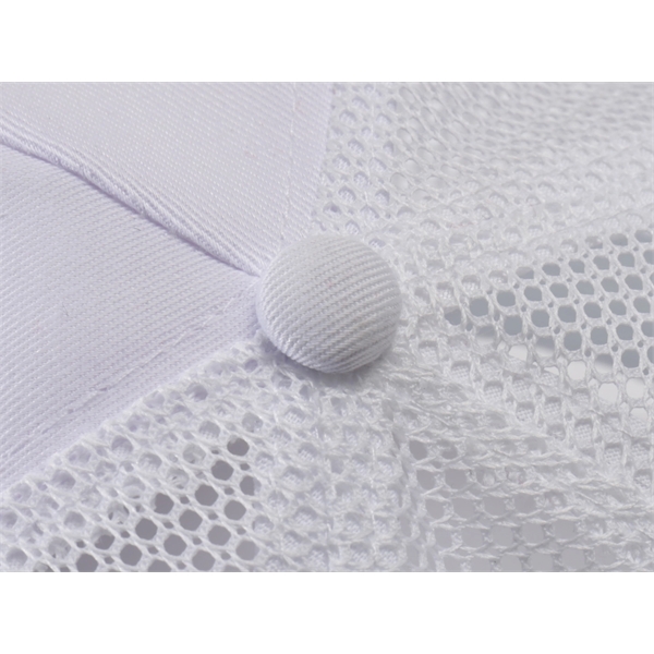 6 Panel Cotton Twill Curved Visor Baseball Cap W/ Mesh Back - Image 4