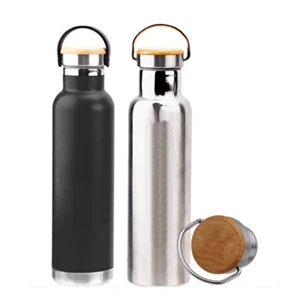 13.5oz Vacuum Insulated Stainless Steel Water Bottle Bamboo