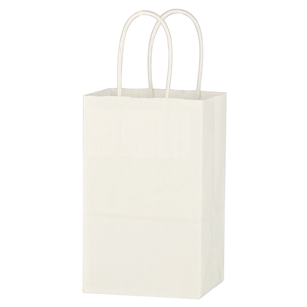 Kraft Paper White Shopping Bag - 5-1/4" x 8-1/4" - Image 2