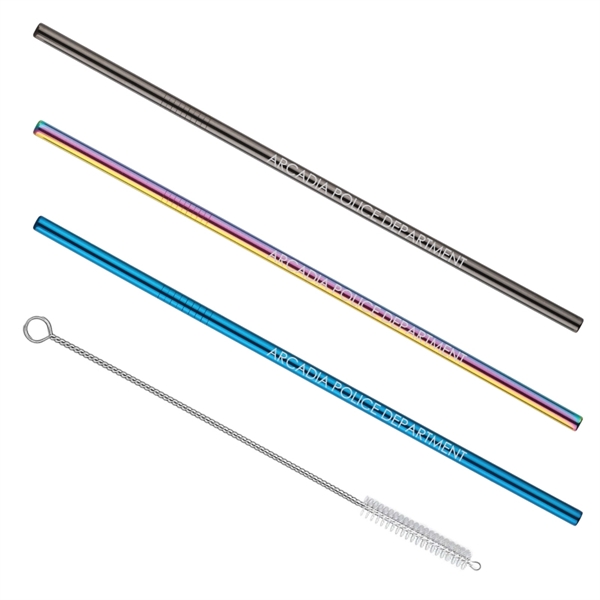 Stainless Steel Straw with Pipe Cleaner Brush - Image 2