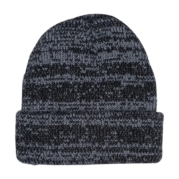 Heathered/Marbled Knit Beanie with Cuff - Image 2