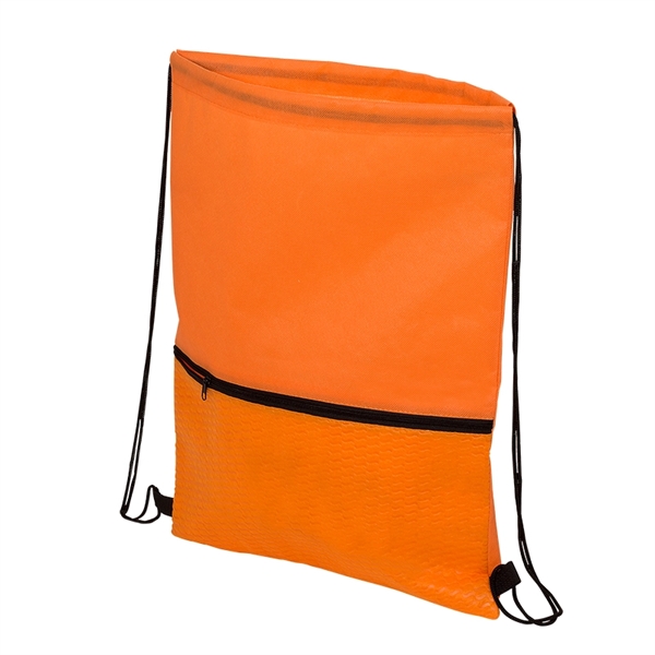 Texture Pocket Non-Woven Drawstring Backpack - Image 3