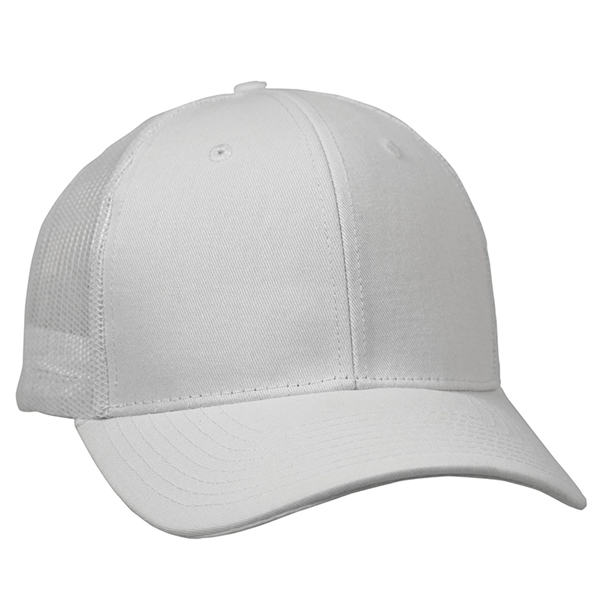 Twill Trucker Cap With Mesh - Image 1