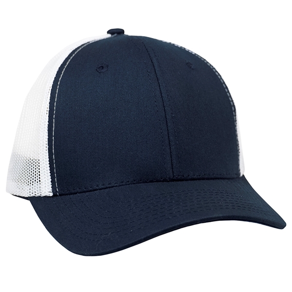 Twill Trucker Cap With Mesh - Image 2