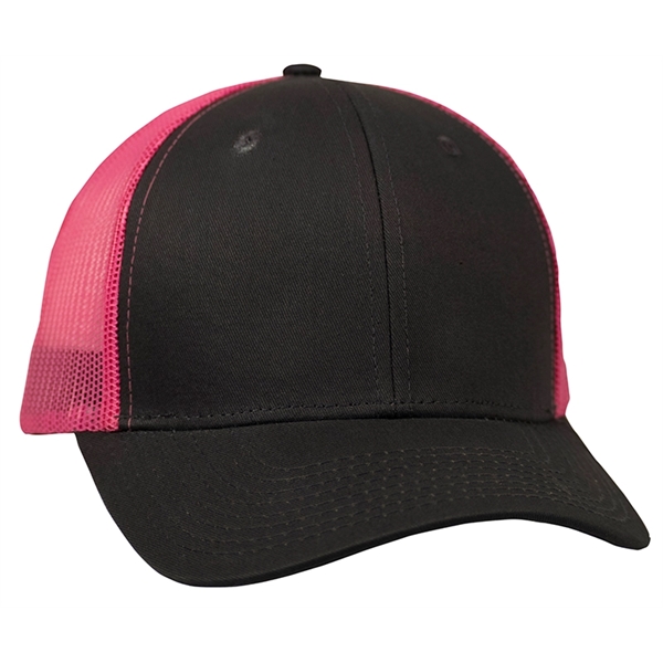 Twill Trucker Cap With Mesh - Image 4