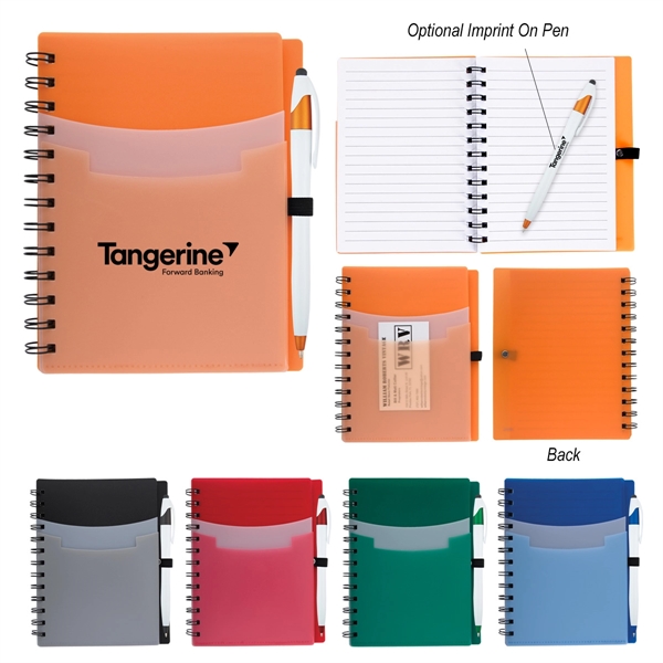 5" x 7" Tri-Pocket Notebook & Pen - Image 1