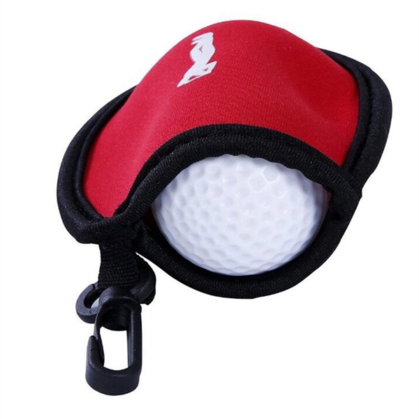 Golf ball Neoprene Cleaning Pouch W/ Clip - Image 3