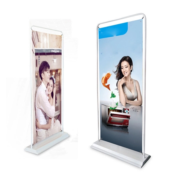 Tube Banner Stand with Steel Base   80" H x 37"W - Image 1