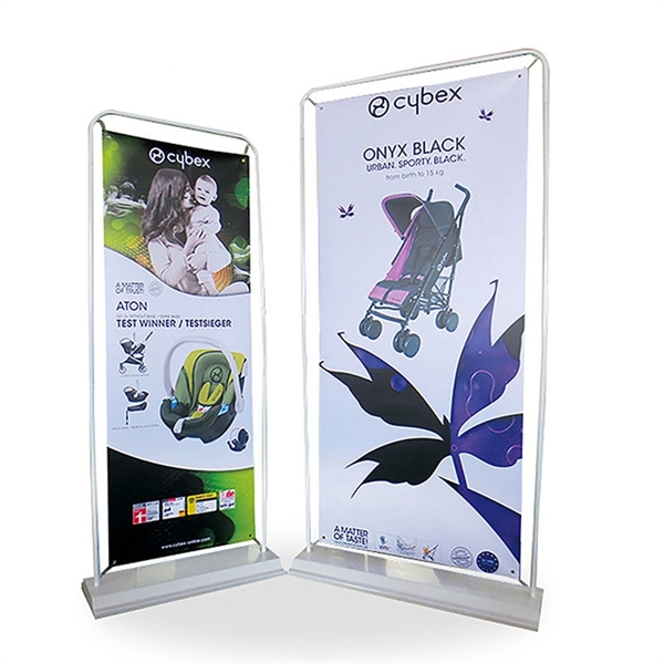 Tube Banner Stand with Steel Base   80" H x 37"W - Image 2
