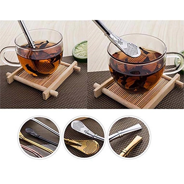 Stainless steel straw  tea spoon - Image 3