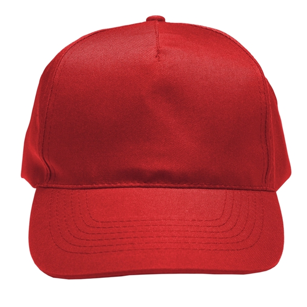 5 Panel Polyester Baseball Caps with Velcro Closure - Image 1