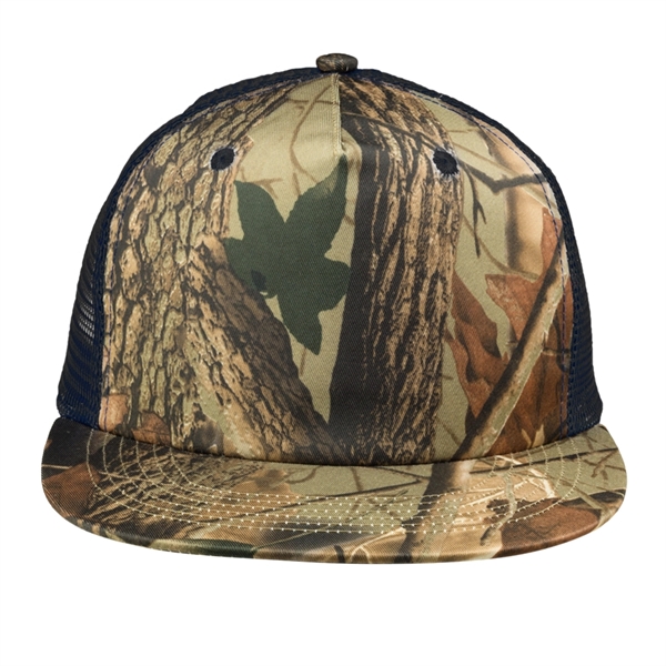 Twill Mesh Trucker Caps with Camouflage and Mesh Back - Image 1