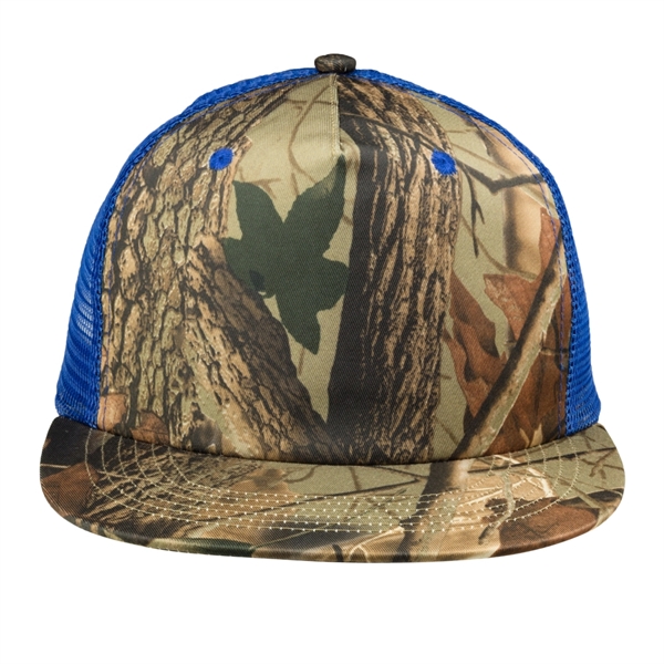 Twill Mesh Trucker Caps with Camouflage and Mesh Back - Image 2