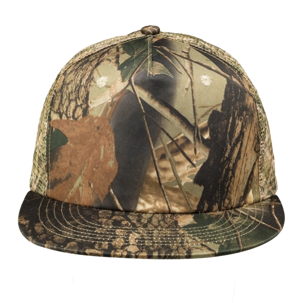 Twill Mesh Trucker Caps with Camouflage and Mesh Back - Image 3