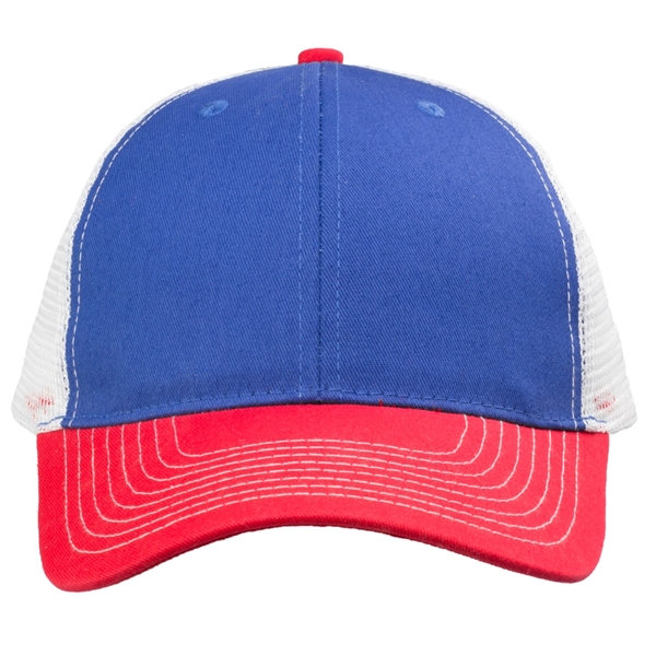 Cotton Tri-Color Caps with Mesh Back - Image 11