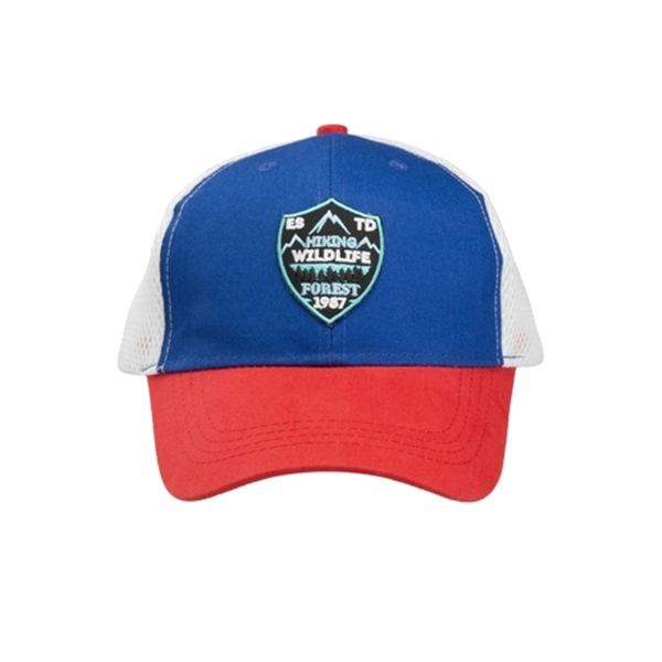 Two Tone Baseball Cap with Mesh Back - Image 3