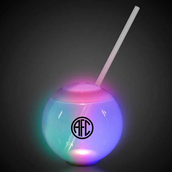 20oz Multicolor LED Ball Tumbler with Straw - Image 6