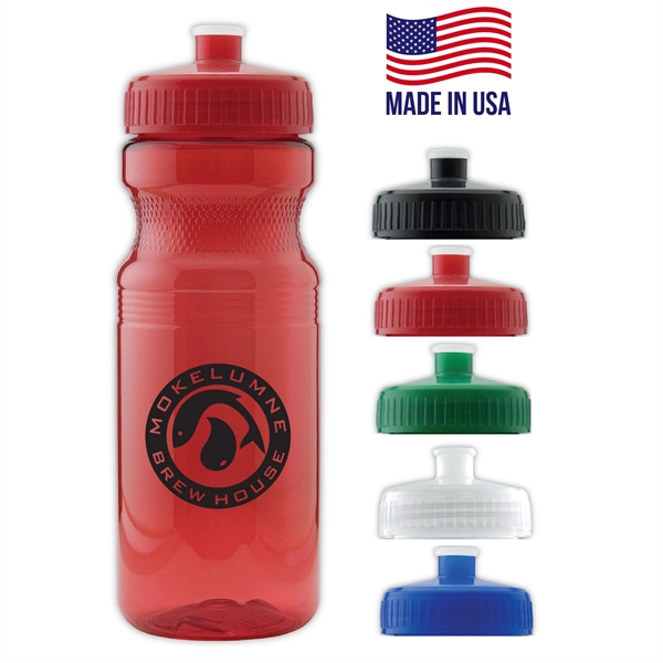 Colored Translucent USA made Bike Water Bottle 24 oz spout - Image 1