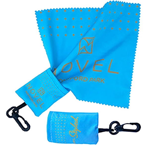 MICROFIBER SCREEN CLEANING CLOTH IN POUCH WITH KEY CHAIN - Image 3
