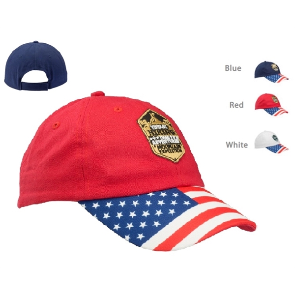 Patriotic Baseball Cap with Adjustable Velcro Strap - Image 1