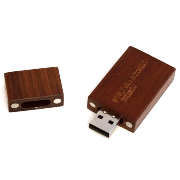 Rectangular Wooden USB Flash Drives with Magnetic Closure - Image 3