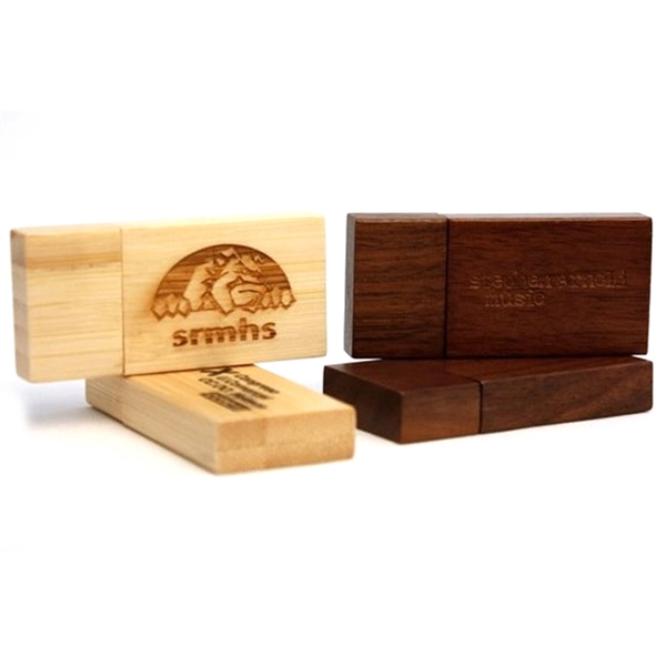 Rectangular Wooden USB Flash Drives with Magnetic Closure - Image 1