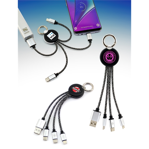 Global Lighted 3-in-2 Braided Charging Cable - Image 2