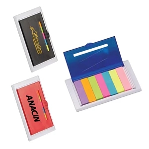 Refillable 4 Inch Ruler with Sticky Notes Tabs