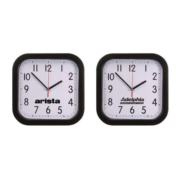 Rounded Square Wall Clock w/4 Color Process Printing (CMYK)