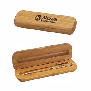 Bamboo Case w/Pen Gift Set, Pen Set