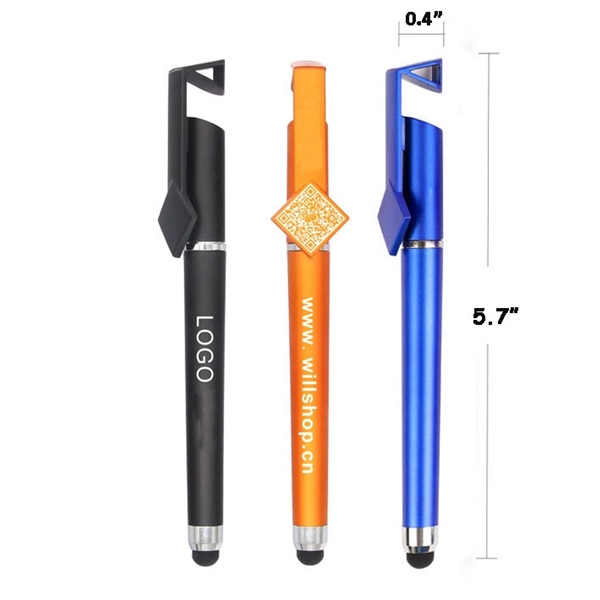 QR Code Stylus Gel Pen With Phone Stand - Image 1