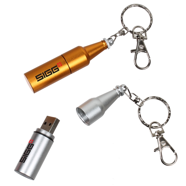 Bottle USB Drive with Key Chain - Image 1