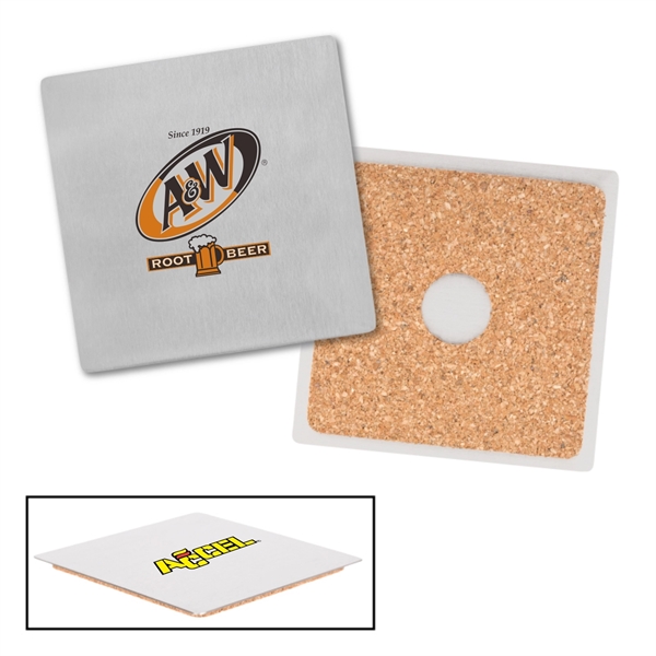 Stainless Steel Square Beverage Coaster - Image 1