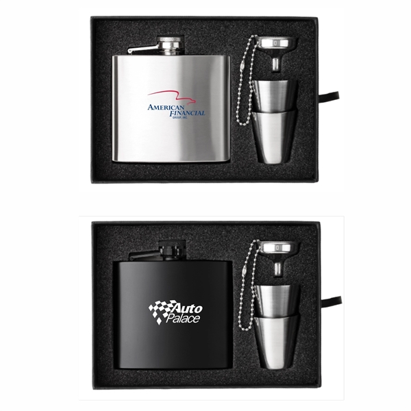 The Kenzie Flask, Shot Glass and Funnel Gift Set - Image 2