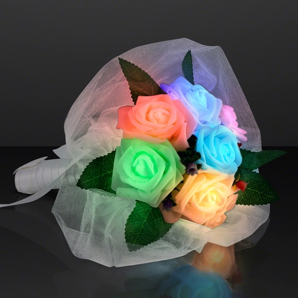 Light Up Wedding Bouquet Color Change Roses - Image 1