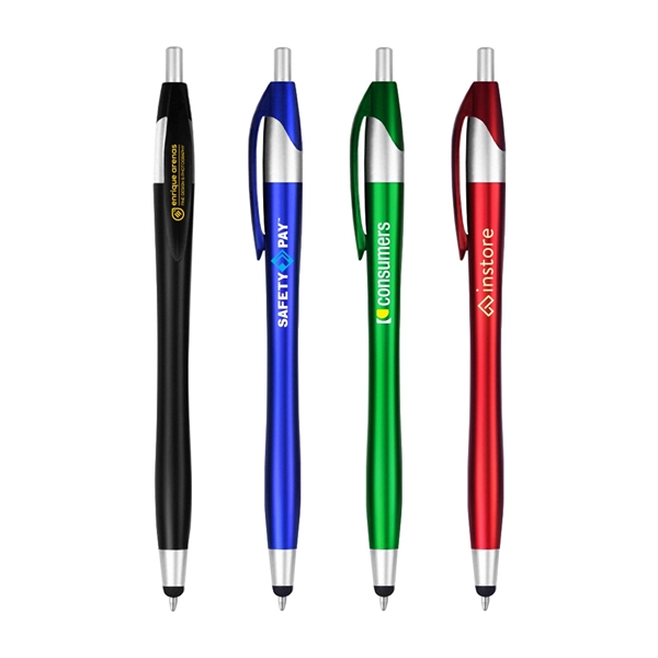 Metallic Color Stylus Ballpoint Pen - Image 1