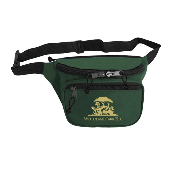 600D Polyester Two Pocket Fanny Pack - Image 4