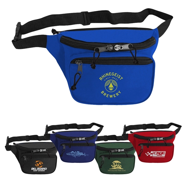 600D Polyester Two Pocket Fanny Pack - Image 1