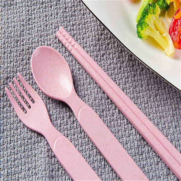Wheat Straw Spoon Chopstick Fork Tableware set for Travel - Image 3