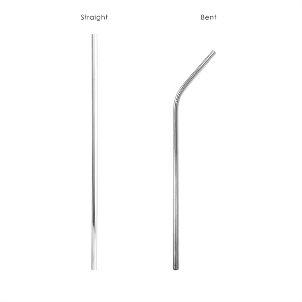 3 Pack Stainless Steel Straw Set with Pouch Brush - Image 2