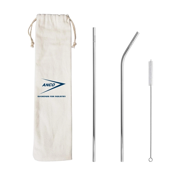3 Pack Stainless Steel Straw Set with Pouch Brush - Image 12
