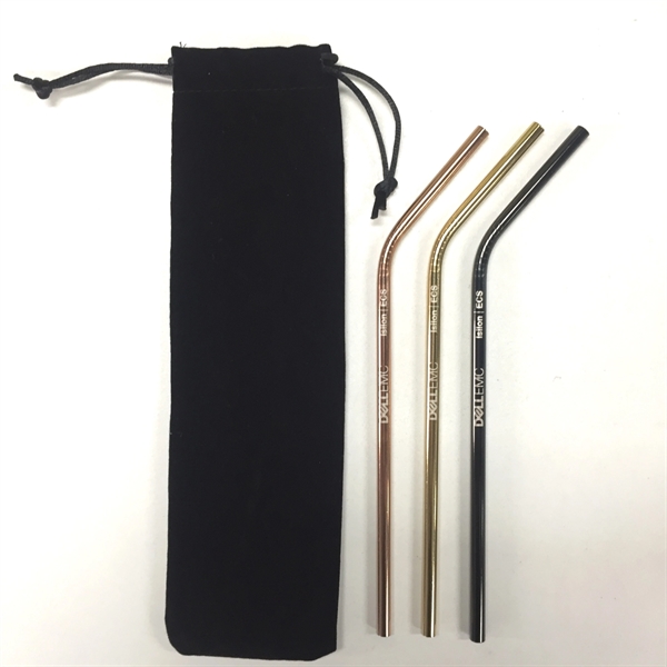 3 Pack Stainless Steel Straw Set with Pouch Brush - Image 18