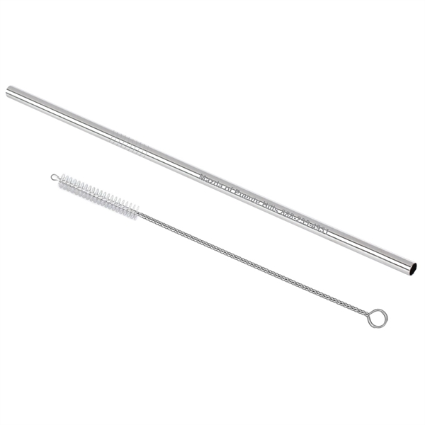 Stainless Steel Straw with Pipe Cleaner Brush - Image 1