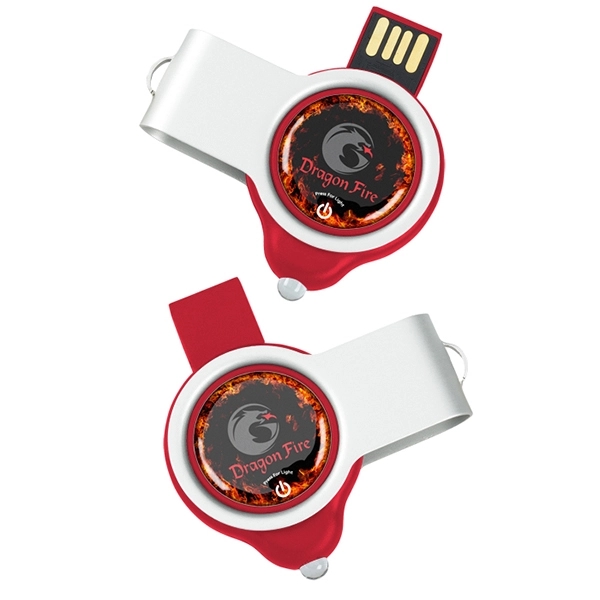 Swivel USB Drive with LED Light and Full Color Printing - Image 2