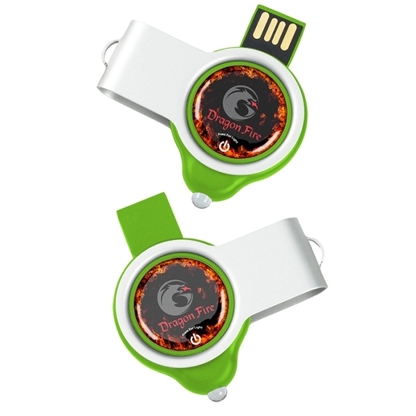 Swivel USB Drive with LED Light and Full Color Printing - Image 3